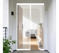 Mesh Curtain 270 x 250 cm Keeps Bugs Out, Lets Fresh Air in, No Gap, Snap Shut Automatically, Hands Free Mosquito Door Screen for Living Room, Bedroom, Patio, White