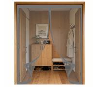 Mesh Curtain 50 x 180 cm Self-Sealing Mesh, Automatically Closes, Hands Free, Keeps Bugs Out, No Drill Installation Flyscreen Mosquito for Living Room, Bedroom, Patio, Grey