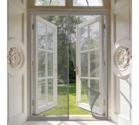 Mesh Curtain 60 x 195 cm Self-Sealing Mesh, Automatically Closes, Hands Free, Keeps Bugs Out, No Drill Installation Mosquito Door Screen for Living Room, Bedroom, Patio, Grey