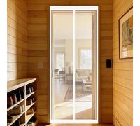 Mesh Curtain 70 x 190 cm Keeps Bugs Out, Lets Fresh Air in, No Gap, Snap Shut Automatically, Hands Free Insect Protection Screen Mesh for Living Room, Bedroom, Patio, White