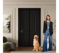 Mesh Curtain 83 x 200 cm Keep Bugs Out, Full Frame Magic Tape, Powerful Magnets, Self Sealing, No Drill Installation, Door Curtains to Stop Flies for Balcony Bedroom Doors, Black