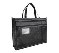Mesh Document Holder with Zip Multi-Purpose Bag with Handle and Zipper, Black, riferimento alla descrizione, Please refer to description
