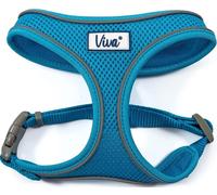 Mesh Dog Harness. Adjustable, Reflective, Lightweight, Blue. Large: 53cm - 74cm