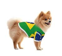 Mesh Dog T Shirt For Small Dogs - Breathable Cat Clothes Brazilian Flag