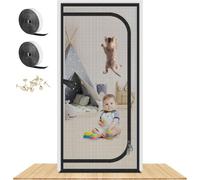 Mesh Door Cat Screen Balcony 80cm X 210cm Thickened Fly For Living Room, Bedroom, Kitchen, Patio, Dog(Black,100x210cm)