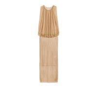 Mesh Dress with All-Over Strass - female - Max Mara - Gowns - Yellow - L - Dresses L