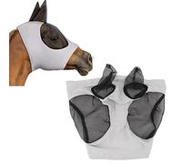 Mesh Equine Fly Mask Breathable Elastic Equine Ear Protection Mask Riding Equestrian Gear Not only for short legged and adult horses, but also for ponies (Gris)