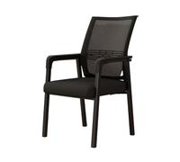 Mesh Executive Office Chair with Lumbar Support Mid Back Desk Chair Ergonomic Stacking Chairs with Arms for Waiting Room Black