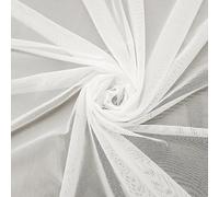 Mesh Fabric 4-Way Stretch Power Mesh 2 Yards Long 152 cm Wide Lightweight Sheer (Off-White)
