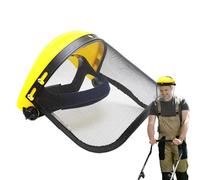 Mesh Face Shield - PP Steel Wire Adjustable Size | Safety Helmet with Metal Visor Protection Gardening Equipment | Forestry Face Shield Protection Exp