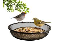 Mesh Feeding Dish, Metal Mesh Parrot Food Bowls Iron Wild Birds Seed Feeder Tray, Rust-Resistant Metal Bird Feeding Tray, Feedings Station | Fits For Most Birds Feeder Station