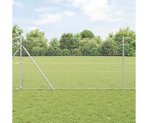 Mesh Fence Roll 100 x 1.4m Galvanised Steel 36mm Mesh Weather-Resistant Silver.
