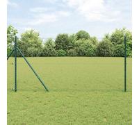 Mesh Fence Stakes Posts,Fence with Posts Grey 1.4 x 50 m PVC-Coated Steel for Chicken Coop, Poultry Netting, Plant Support and Dog Barrier