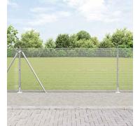 Mesh Fencing Garden Trellis, Fence with Posts Silver 1 x 10 m Steel for Garden, Yard, Balcony, Outdoor