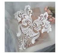 Mesh Fine European Pattern Embroidery Plus Beaded Love Shape Neckline Lace Wedding Dress Dress Accessories Flower Paste 1 Pair