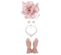 Mesh Flower Feather Fascinators Wedding Fascinator for Weddings, Elegant and Charming Lace Hat Clip, Hair Garden Tea Birthday Party Races Women Net Feathers Pink Fascinators