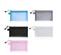 Mesh Folders 10pcs A4/A5/A6 Zipper Pouch Pencil Case Exam Series Hand Account Net Yarn Transparent Stationery Supplies Storage Bags(M)