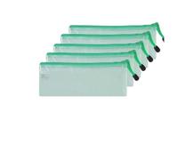 Mesh Folders 5 PCS A4 A5 A6 Document Bag Stationery Storage Folder File Mesh Zipper Pouch Zip Folders Office Supplies Stationary(5 PCS A6 Green Bags)