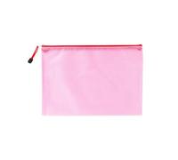 Mesh Folders A3/A4/A5 Mesh Zipper Pouch Document Bag Waterproof Zip File Folders Office Supplies Pencil Case 1 PC Cosmetic Makeup Bags(Red,A5 (24CMX17CM)-1PC)