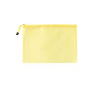 Mesh Folders A3/A4/A5 Mesh Zipper Pouch Document Bag Waterproof Zip File Folders Office Supplies Pencil Case 1 PC Cosmetic Makeup Bags(Yellow,A5 (24CMX17CM)-1PC)