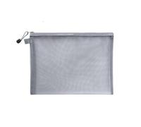 Mesh Folders Mesh File Bag A4 A5 A6 Transparent Zipper Test Paper Information Office Pen Subject Puzzle Storage(Grey,A5(23.5X17cm))