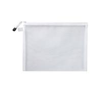 Mesh Folders Mesh File Bag A4 A5 A6 Transparent Zipper Test Paper Information Office Pen Subject Puzzle Storage(White,A6(19X11cm))