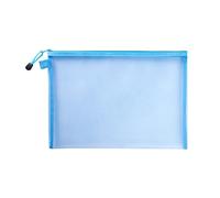 Mesh Folders Mesh File Bag A4 A5 A6 Transparent Zipper Test Paper Information Office Pen Subject Puzzle Storage(Blue,A6(19X11cm))