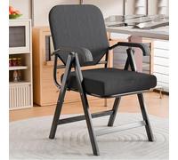 Mesh Folding Office Chair with Padded Seat & Armrests Stackable Conference Room & Guest Meeting Chairs Metal e Space Saving Design