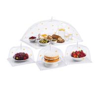 Mesh Food Covers Pop Up Set of 4 - Extra Large Food Umbrella Cover with 3 Small Mesh Food Tents for BBQs, Picnics & Outdoor Dining, Reusable Butterfly Design, 122 x 61cm + 30cm Square