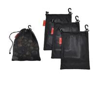 Mesh Foraging Bags with Clip, 4 Pack Drawstring & Toggle Closure Foraging Pouch for Rock Collecting, Mushroom Hunting, Beachcombing, Fastening Hook Nylon Harvesting Pouch for Adults Women 8"x10"