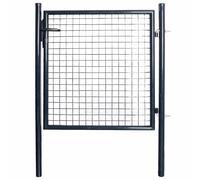 Mesh Garden Gate Galvanised Steel 100x100 cm Grey vidaXL