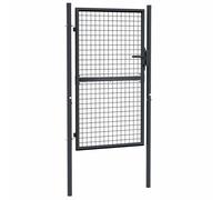 Mesh Garden Gate Galvanised Steel Grey Backyard Gate Door Multi Sizes vidaXL