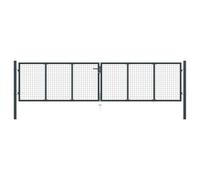 vidaXL Mesh Garden Gate Galvanised Steel 400x150 cm Grey