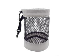 Mesh Golf Ball Storage Bag Portable Net Pouch for Tennis Badminton Balls Easy for access Drawstring Lightweight Sports Organizer(Light Gray)