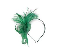 Mesh Hairband For Female 1920s Tulle Feathered Hairhoop Elegant Evening Dress Headband Party Accessory Cosplay Hairhoop