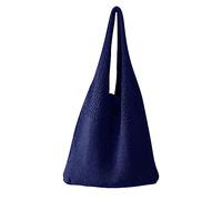 Mesh Handbag Bag Mesh Hollowed Out Beach Bag Knitted One Shoulder Women's Bag over The Shoulder Bags for Men (Blue, One Size)