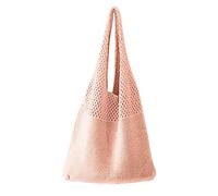 Mesh Handbag, Shopping Bag, Mesh Hollow Out Beach Bag, Knitted One Shoulder Bag for Women Bicycle Shoulder Bags Men, red, One Size