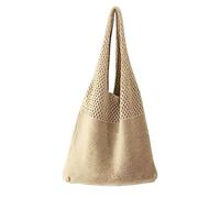Mesh Handbag Shopping Bag Mesh Hollow Out Beach Bag Knitted One Shoulder Bag for Women Shorts Women with Pockets, F, One Size