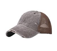 Mesh Hats for Men Men Ladies Hat Fashion Baseball Cap Denim Buckle Outdoor Sunshade Hat Baseball Caps for Teen Boys (Coffee, One Size)