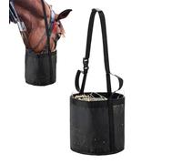 Mesh Hay Bag, Adjustable Grain Feeding Bucket, 23 Inch Horse Feeding Container with Strap, Nylon Bag with Tear Resistant Feature, Barn Stable Accessory Easy Fill, Long Distance Riding Weekend