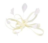 Mesh Headband with Fascinators Tea Head Protection Party Feathers on the Leaves a Headband Home Pride Headband (Beige, One Size)