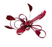 Mesh Headband with Fascinators Tea Head Protection Party Feathers on the Leaves a Headband Home Pride Headband (Wine, One Size)