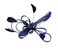 Mesh Headband with Fascinators Tea Head Protection Party Feathers on the Leaves a Headband Home Pride Headband (Navy, One Size)