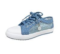 Mesh Hollow Lace Fashion Lace Casual Women 'Out Up Decor Shoes Floral Pattern Women, sky blue, 7 UK