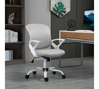 Vinsetto Mesh Task Swivel Chair Home Office Desk w/ Lumbar Back Support, Grey