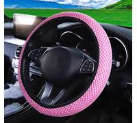 Mesh Ice Silk Cooling Car Steering Wheel Cover for Men Women,Summer Universal Breathable Stretch Anti-Slip Wheel Cover 14.5-15" for Cars, Trucks, Pickups, SUVs (Pink)