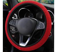 Mesh Ice Silk Cooling Car Steering Wheel Cover for Men Women,Summer Universal Breathable Stretch Anti-Slip Wheel Cover 14.5-15" for Cars, Trucks, Pickups, SUVs (Red)