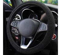 Mesh Ice Silk Cooling Car Steering Wheel Cover for Men Women,Summer Universal Breathable Stretch Anti-Slip Wheel Cover 14.5-15" for Cars, Trucks, Pickups, SUVs (Black)