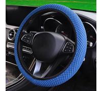 Mesh Ice Silk Cooling Car Steering Wheel Cover for Men Women,Summer Universal Breathable Stretch Anti-Slip Wheel Cover 14.5-15" for Cars, Trucks, Pickups, SUVs (Blue)
