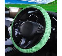 Mesh Ice Silk Cooling Car Steering Wheel Cover for Men Women,Summer Universal Breathable Stretch Anti-Slip Wheel Cover 14.5-15" for Cars, Trucks, Pickups, SUVs (Green)